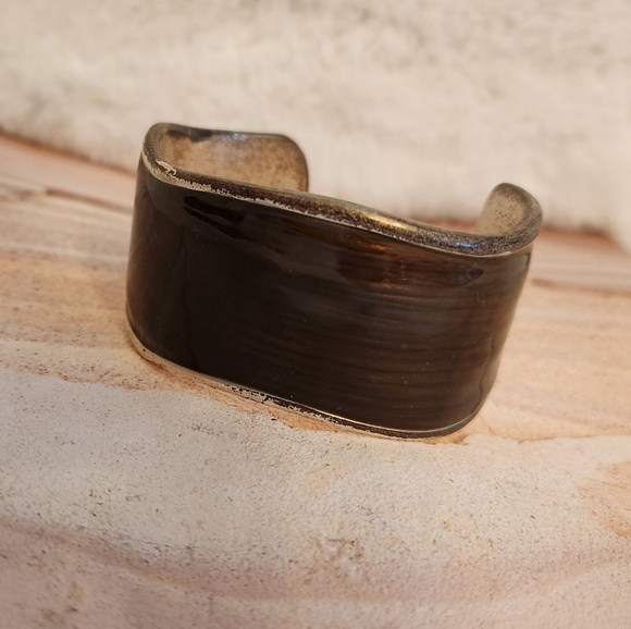 Lia Sophia "Shifting Tide" Brown and Silver slip on cuff - Picture 4 of 6